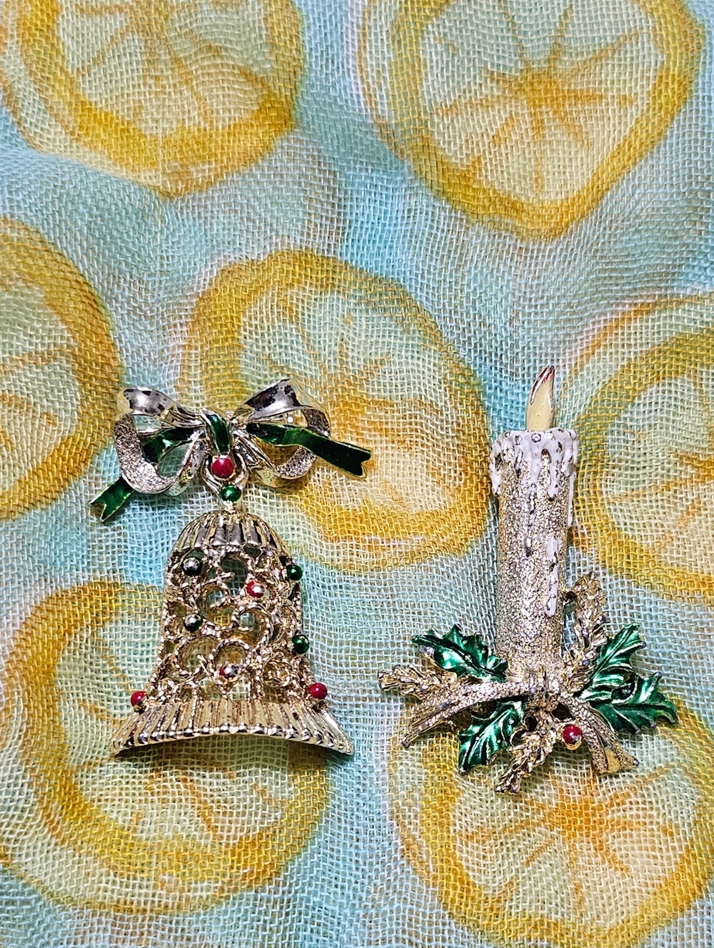 2 Signed Gerry's Christmas Brooches